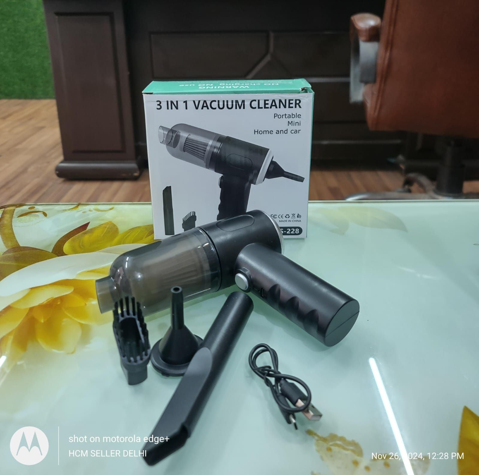 3-in-1 Portable Car Vacuum Cleaner - Powerful Mini Wireless Cleaner For Home & Car